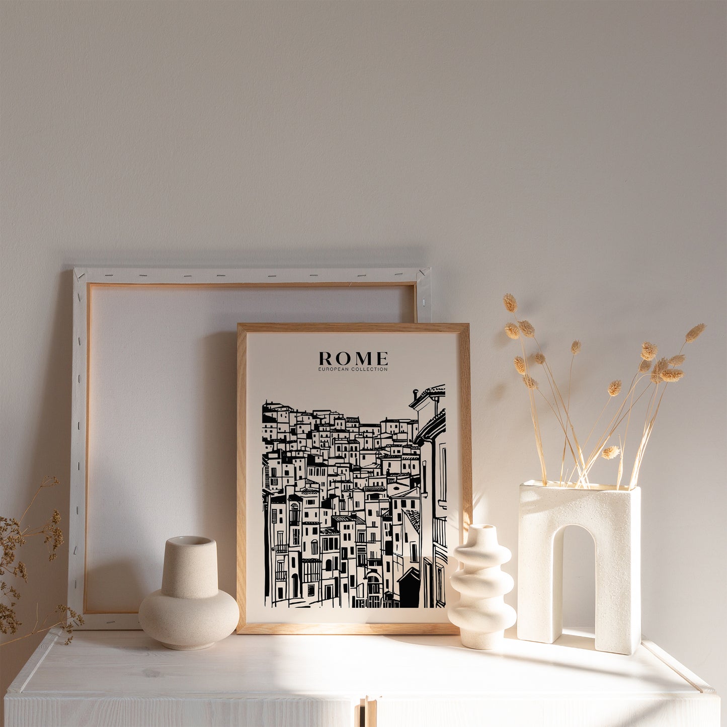 Rome Black Ink Painting Travel Art Print