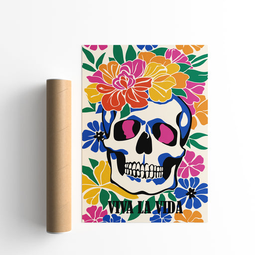 Viva La Vida Frida Skull Poster