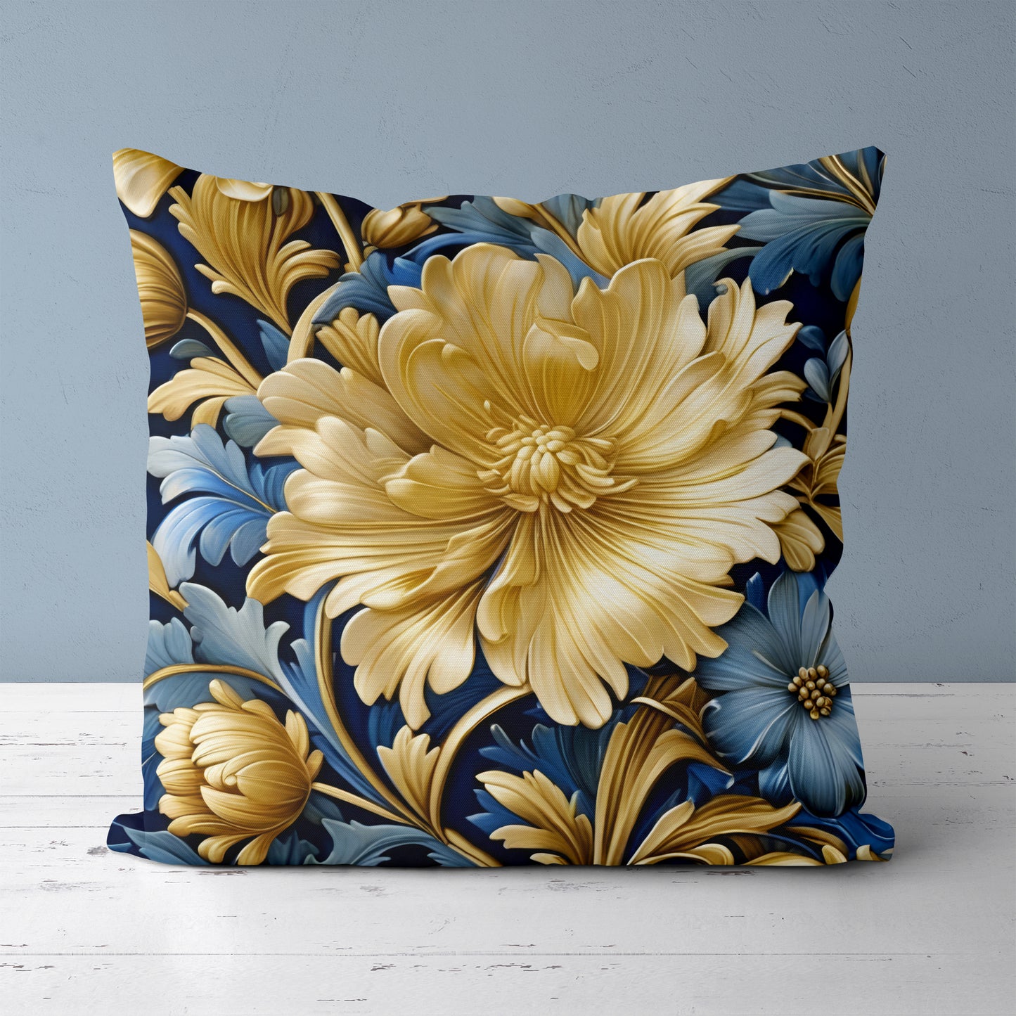 W. Morris Gold Flower Pillow – Luxury Home Decor