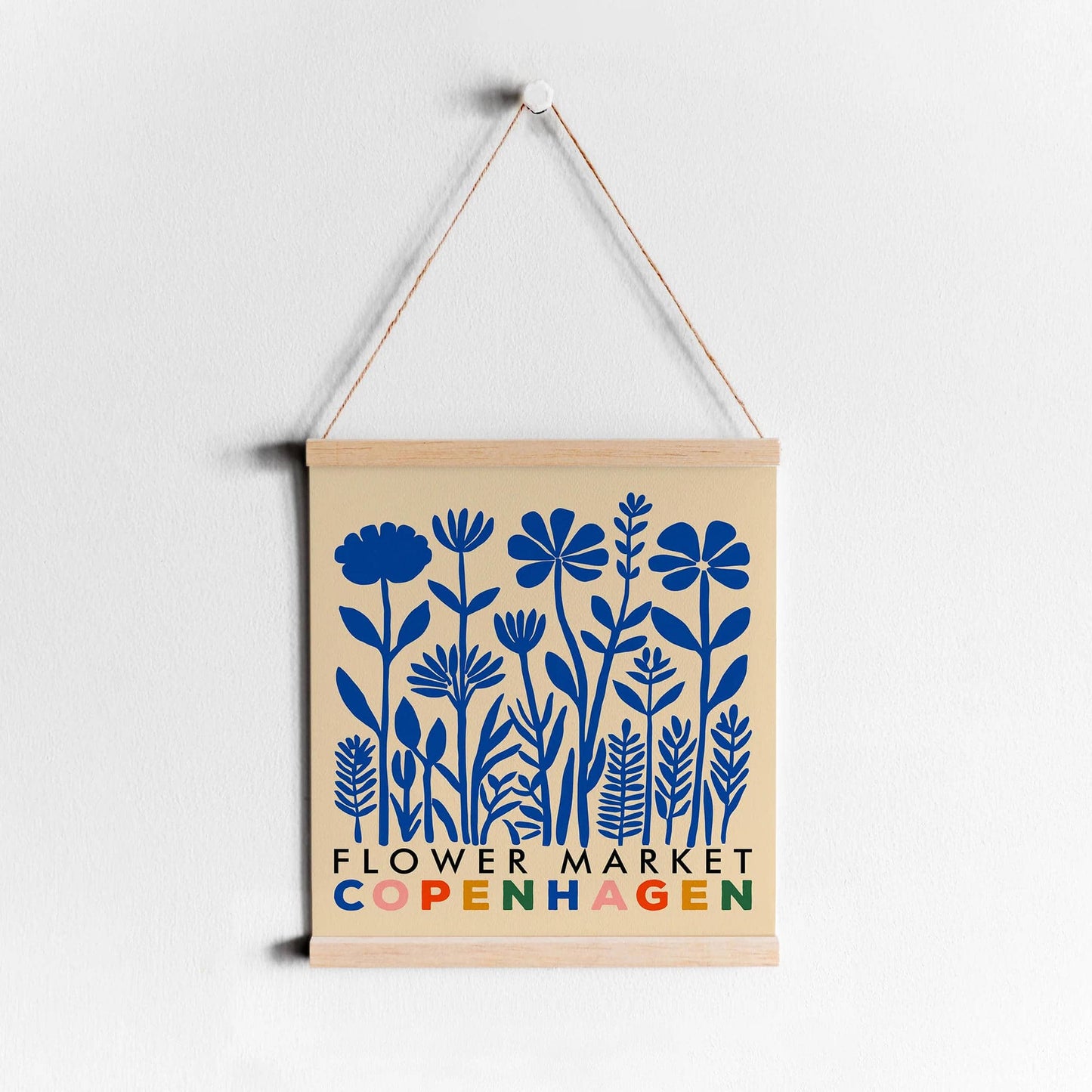 Copenhagen Flower Market Print – Blue Flowers Wall Art