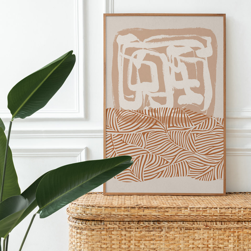 Beige Boho Abstract Poster