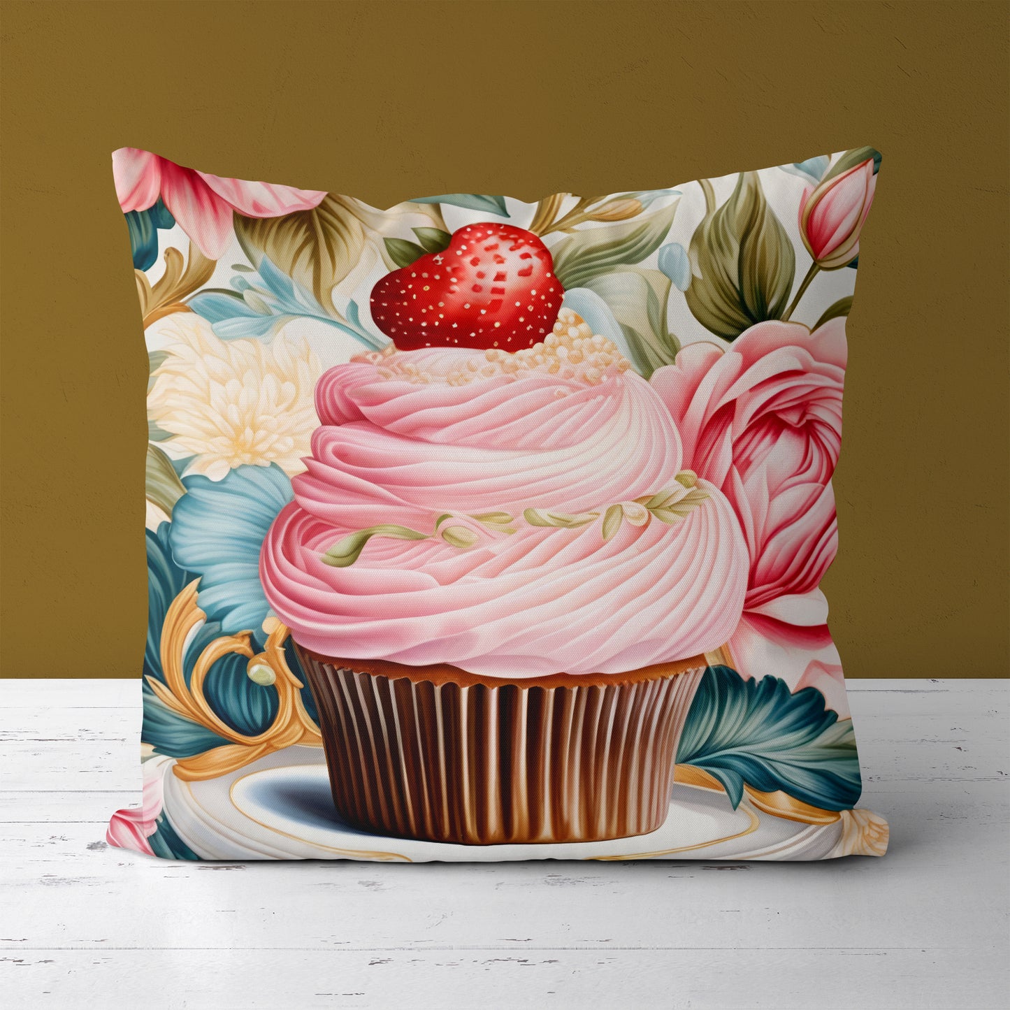 Delicious Cupcake Sweet Throw Pillow