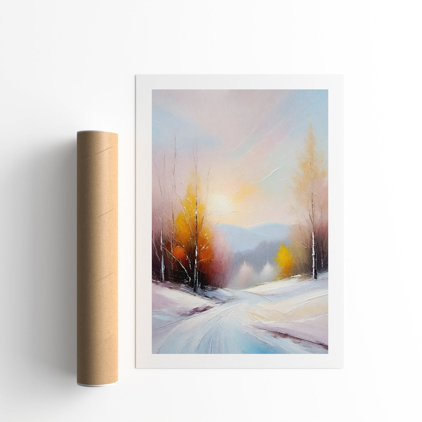 Winter Landscape Painting Print