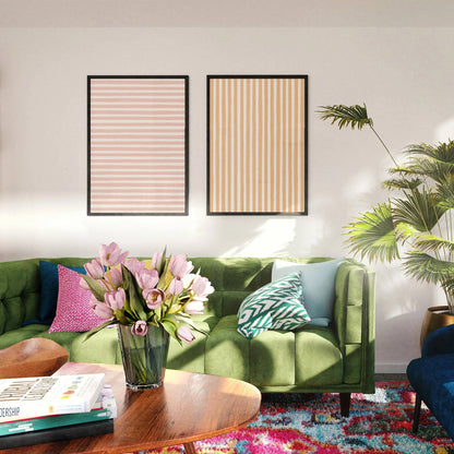 Set of 2 matching pastel abstract posters