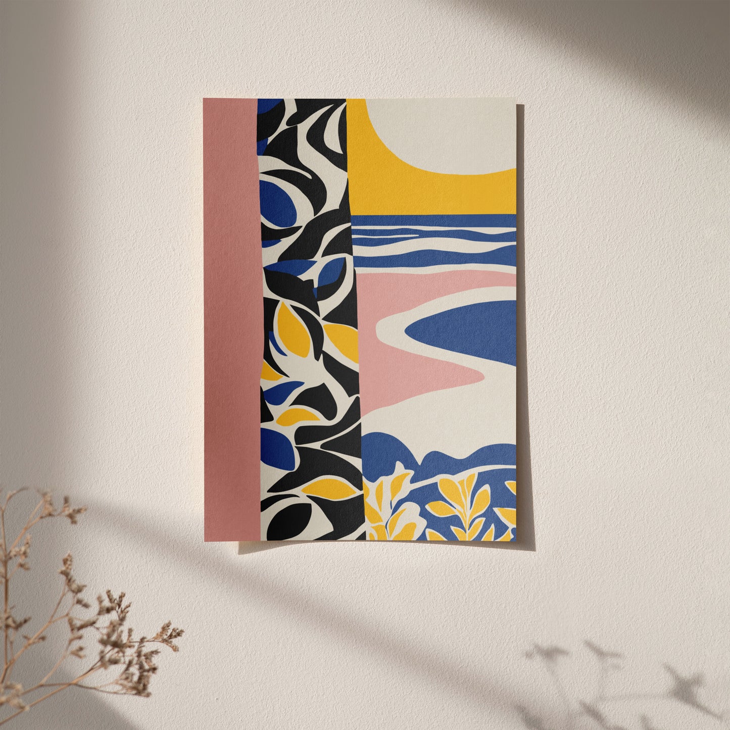 Mid Century Abstract Scenery Art Print