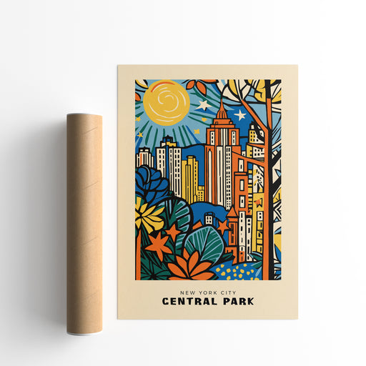 Central Park Retro Poster