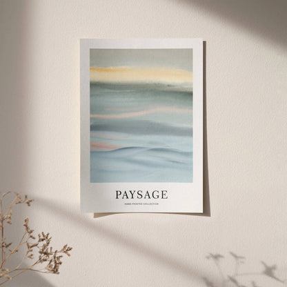 Pastel Sea Paysage No6 Handdrawn Poster