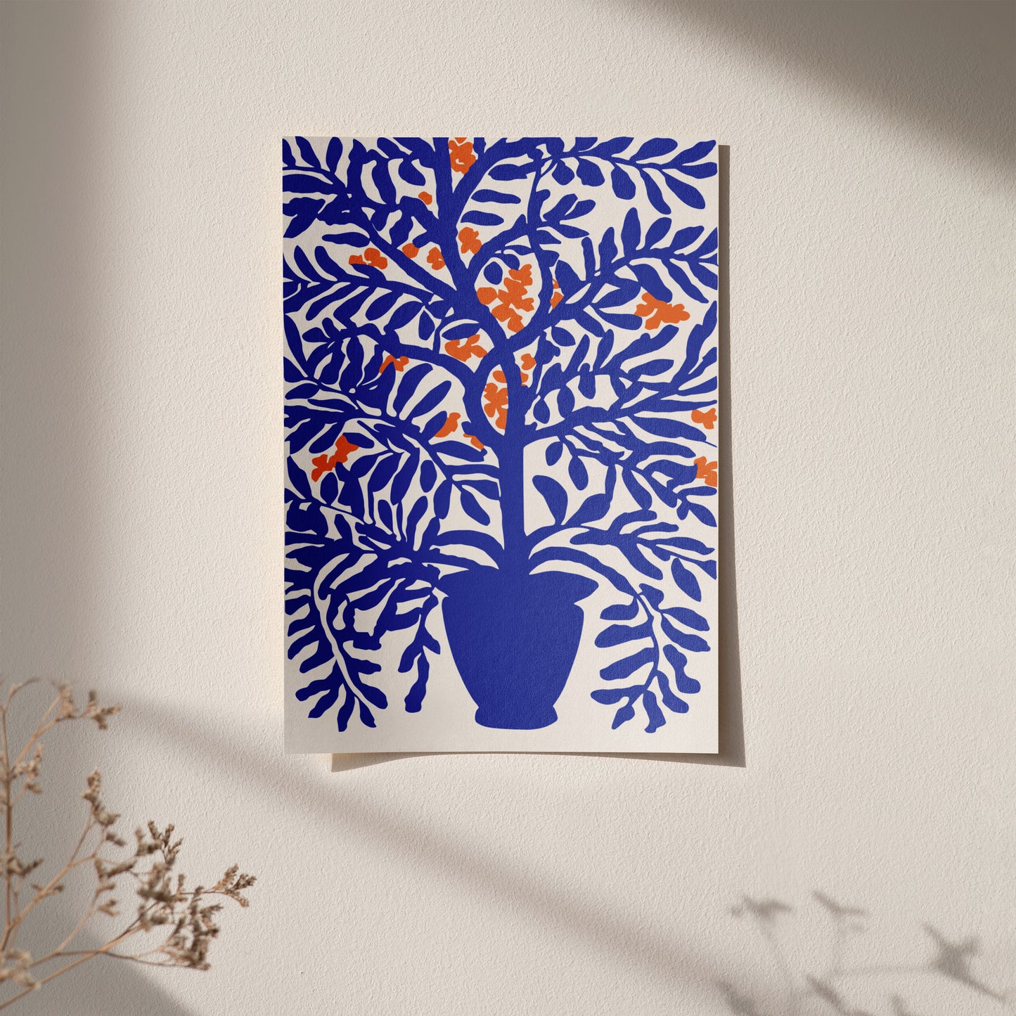 Indigo Blue House Plant Poster