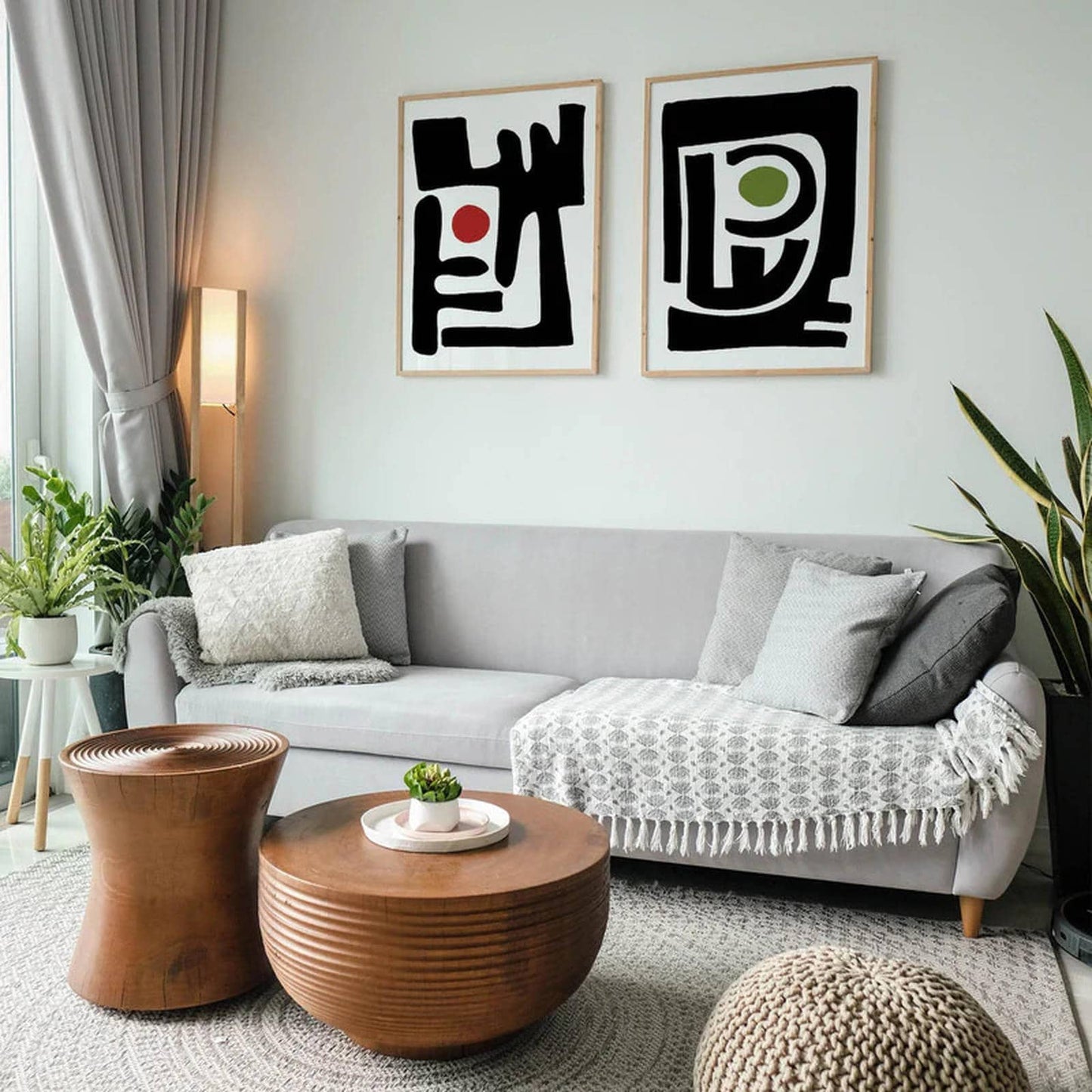 Set of 2 Black Geometric Modern Art Posters - HypeSheriff