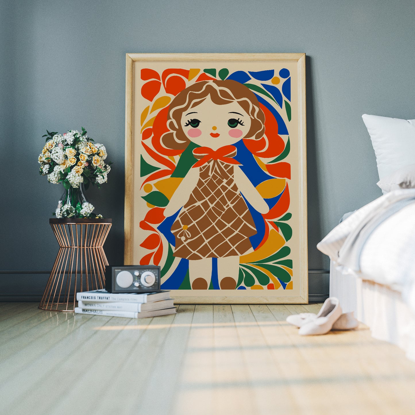 Cute Little Dollie Art Print Kids Room Decor