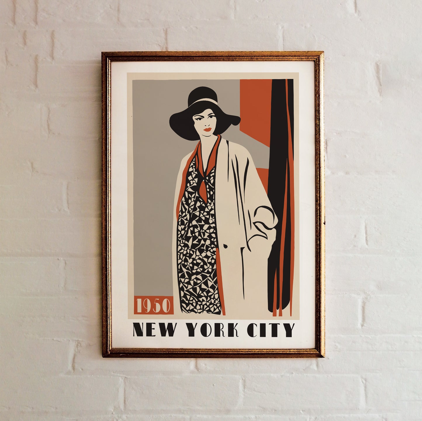 NYC 1950 Fashion Week Vintage Art Print