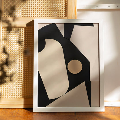 Black Beige Modern Abstract Print 2025