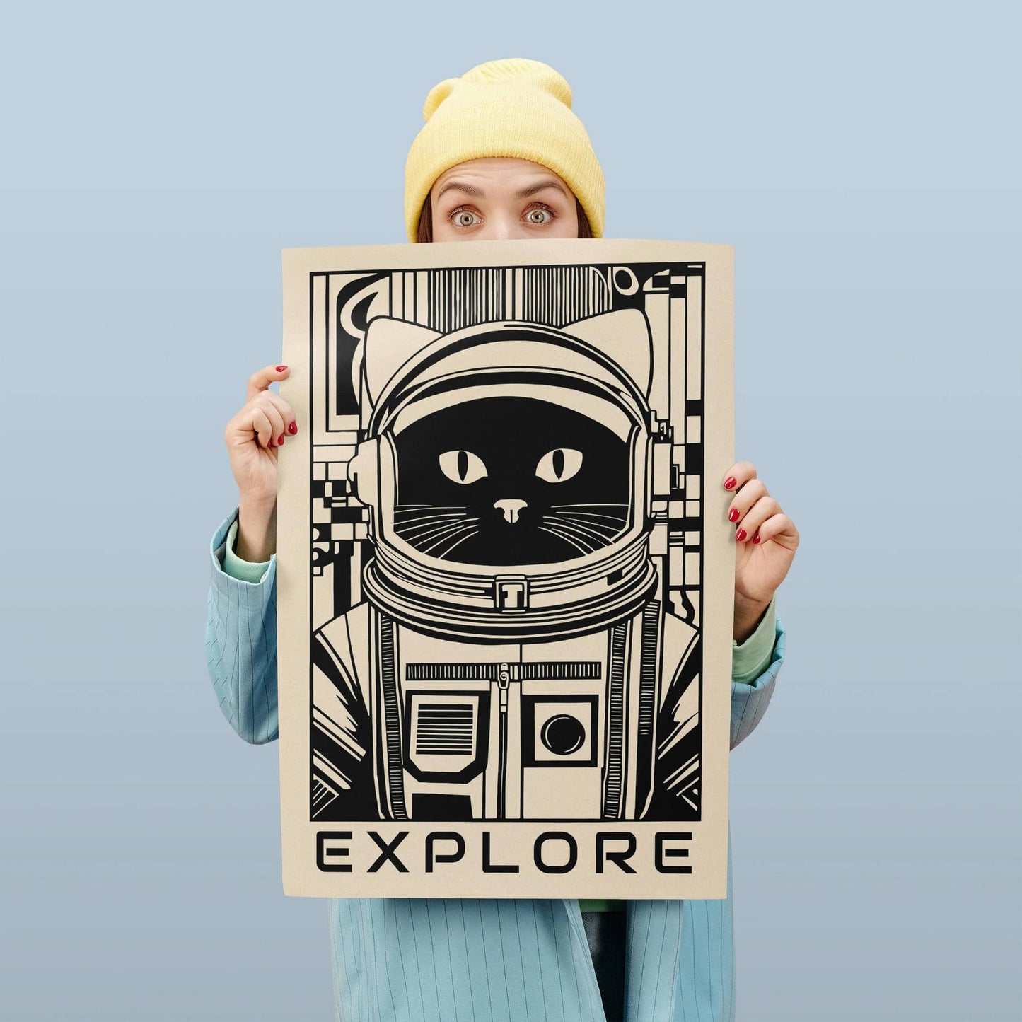 Explore Art Print - Cat Astronaut Print