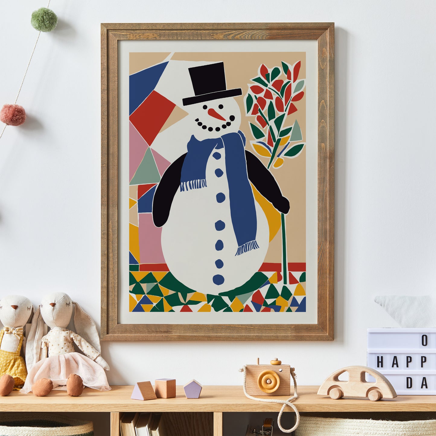 Cute Snowman Nursery Poster