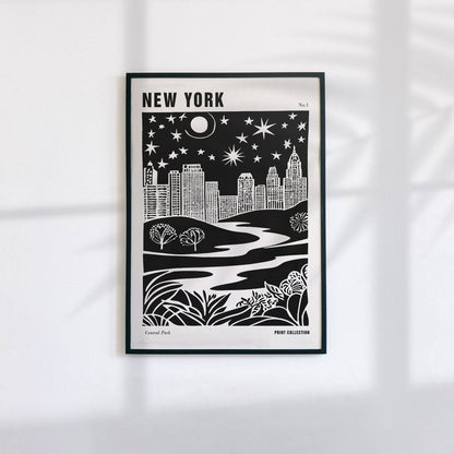 NYC Central Park Black & White Wall Art