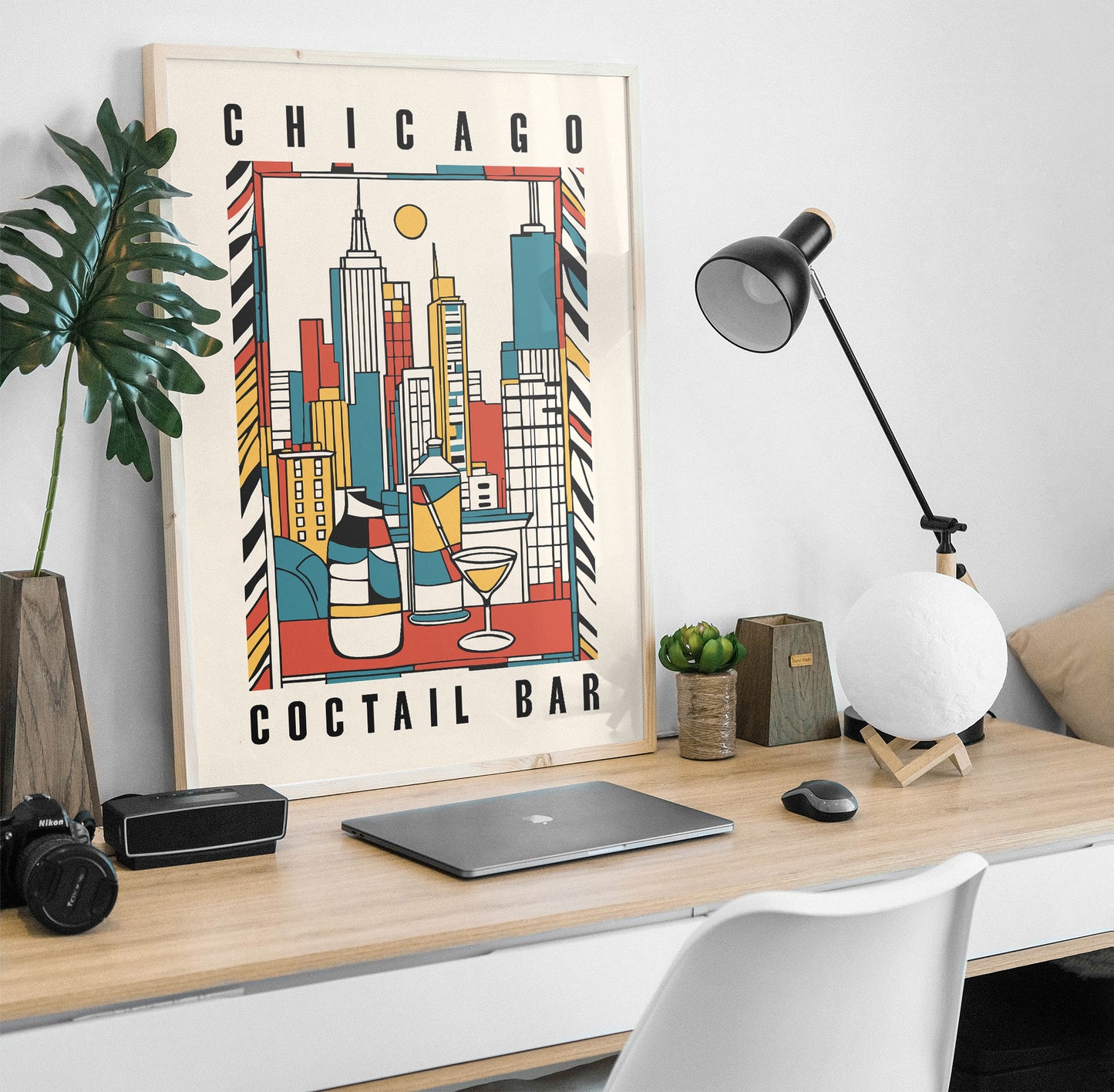 Chicago Coctail Bar Poster Kitchen Art