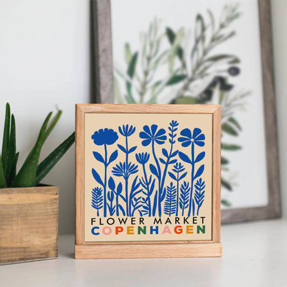 Copenhagen Flower Market Print – Blue Flowers Wall Art