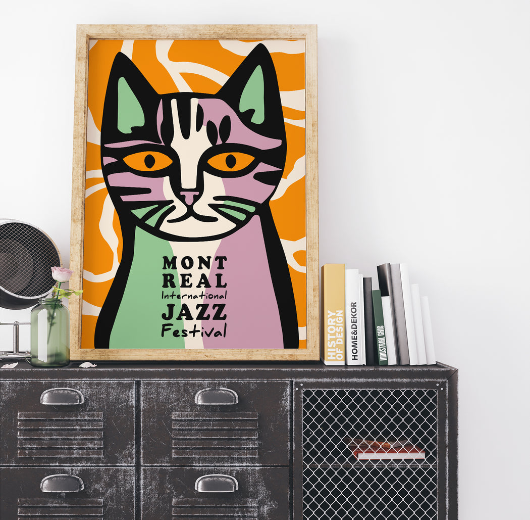 Montreal Jazz Cat Poster
