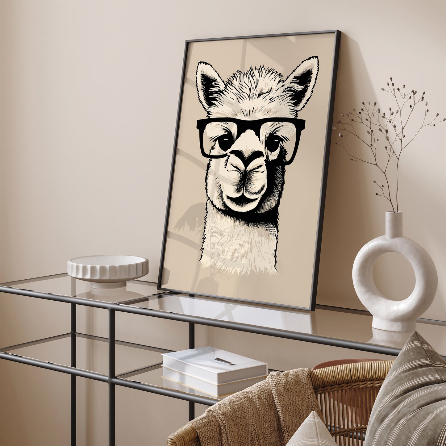 Alpaca with Glasses Poster