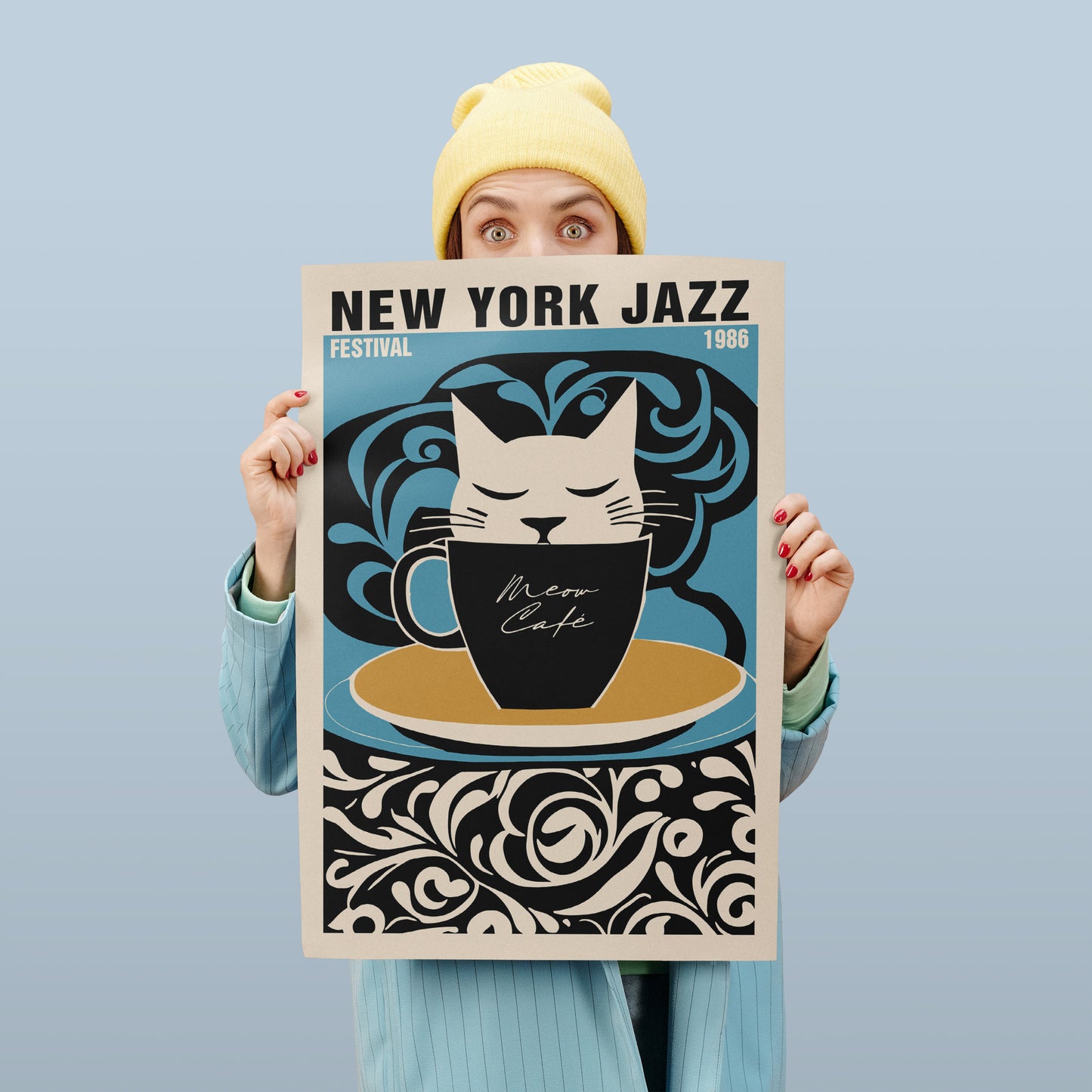 New York Jazz Festival Cat Cafe Poster