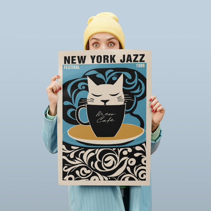 New York Jazz Festival Cat Cafe Poster