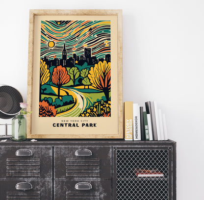 Central Park Vintage Poster