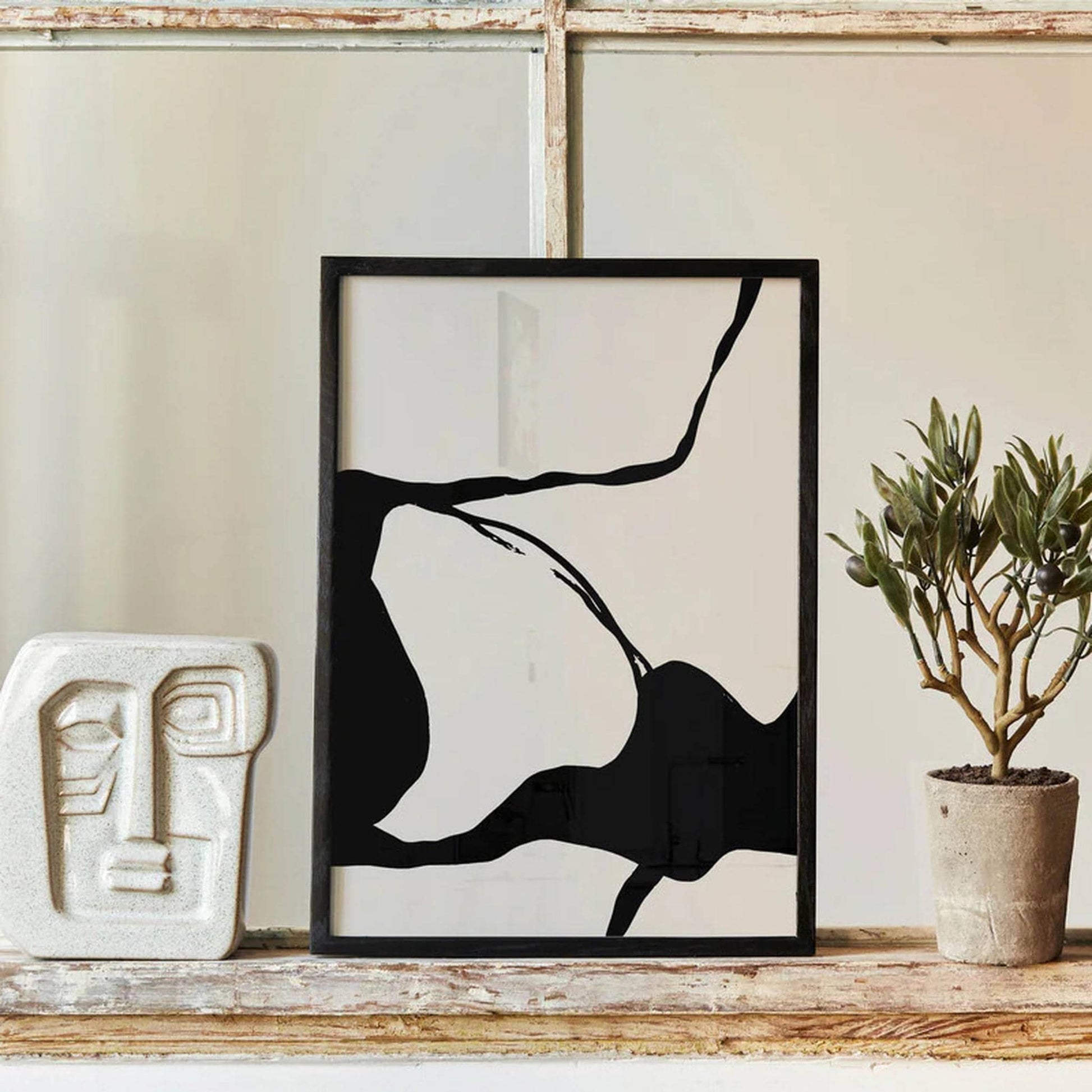 Set of 2 Black Modern Ink Drawing Posters - HypeSheriff