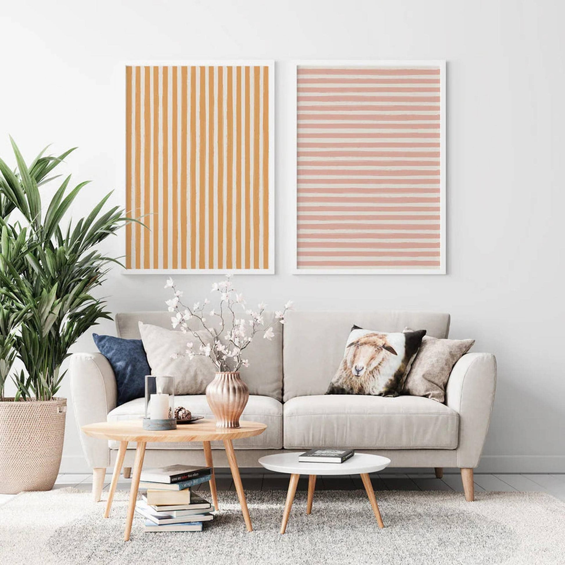 Set of 2 matching pastel abstract posters - HypeSheriff
