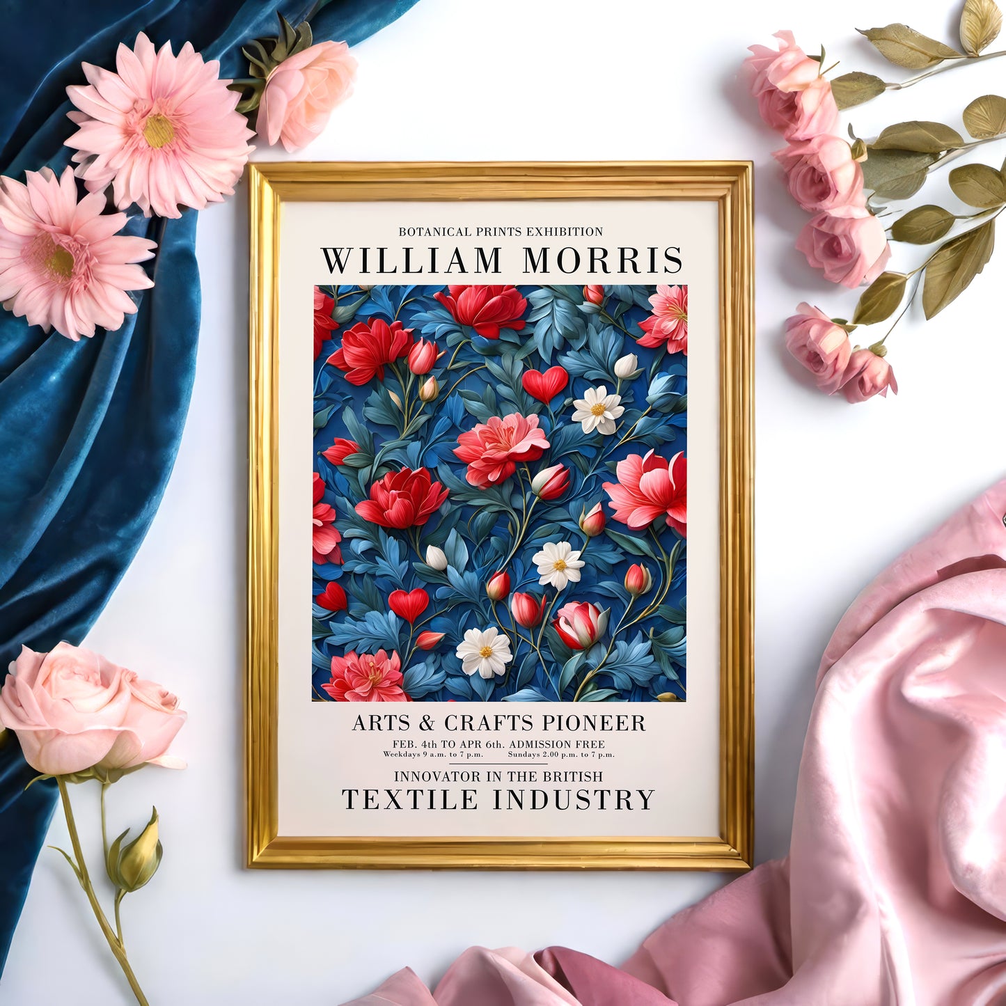 Blue W. Morris Floral Wall Art 2024