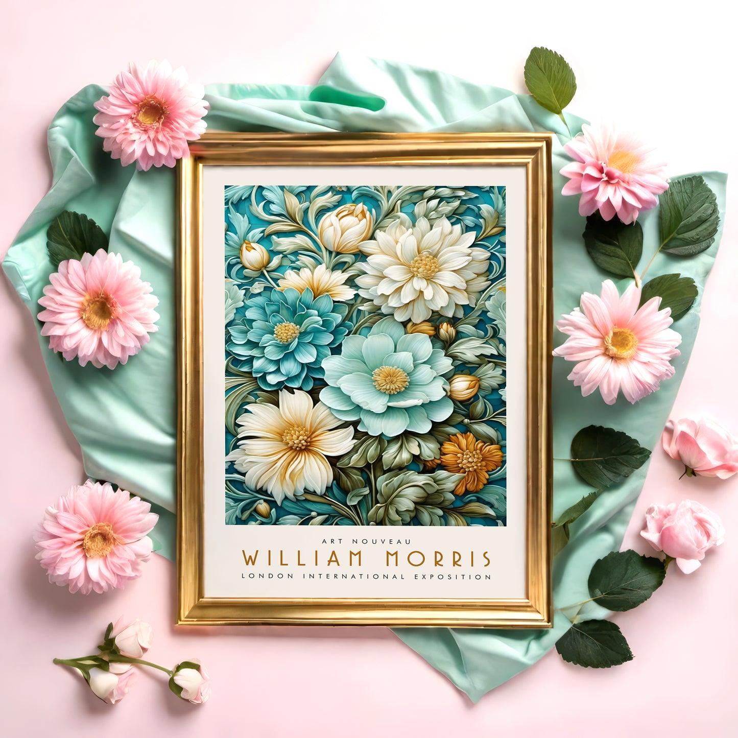 W. Morris Inspired Floral Exhibition Poster