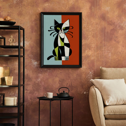 Retro Cat Portrait Poster