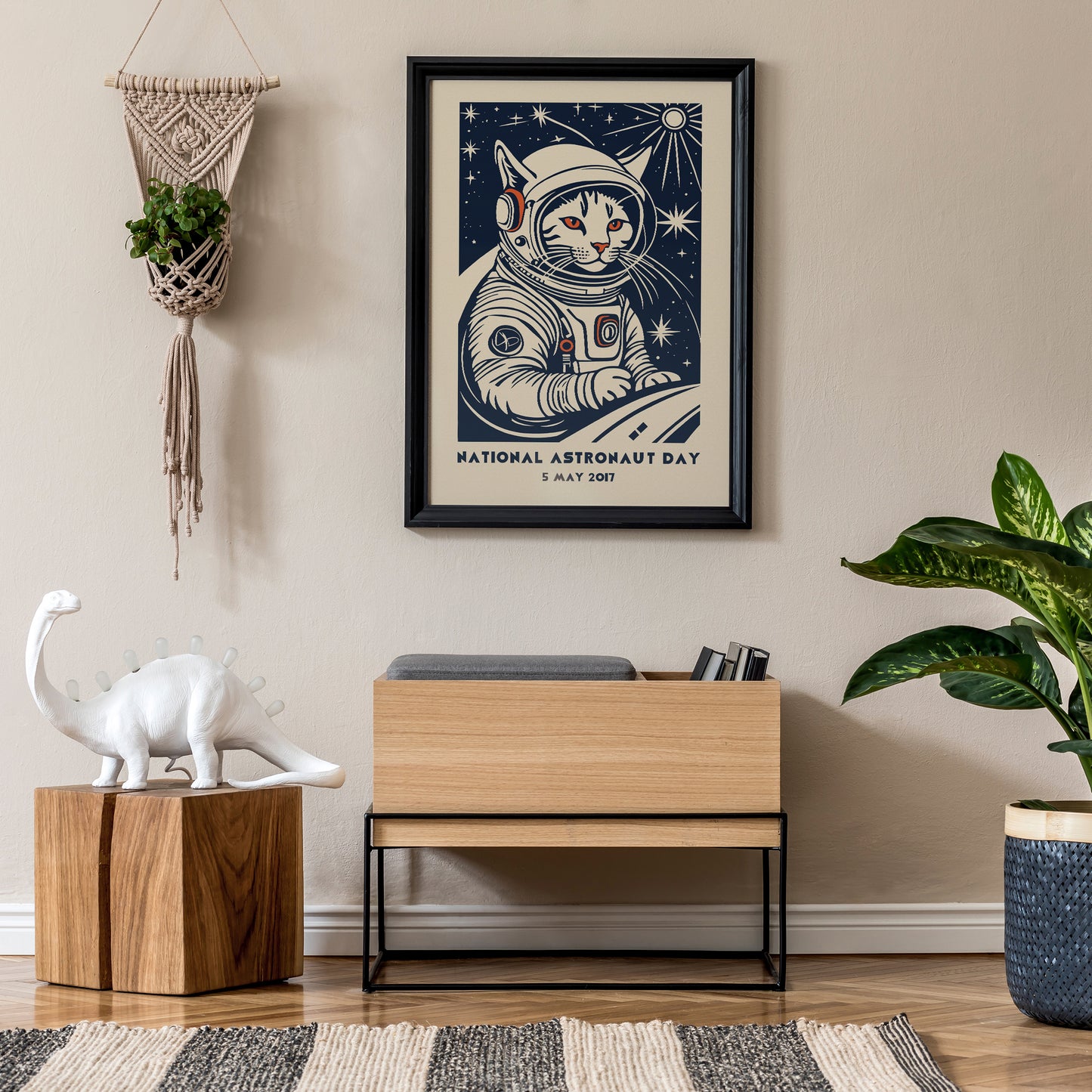 National Astronaut Day Cat Poster