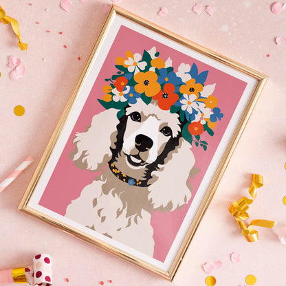 Cute Poodle Dog Poster Kids Room Decor