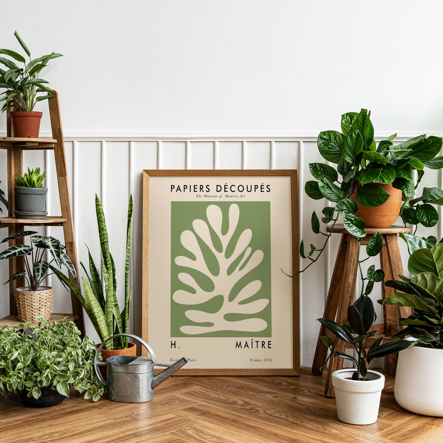Set of 2 Green Botanical French Poster