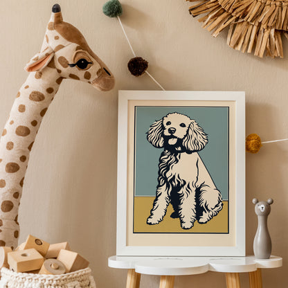 Retro Poodle Dog Poster