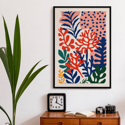 Colorful Cutouts Coral Reefs Poster