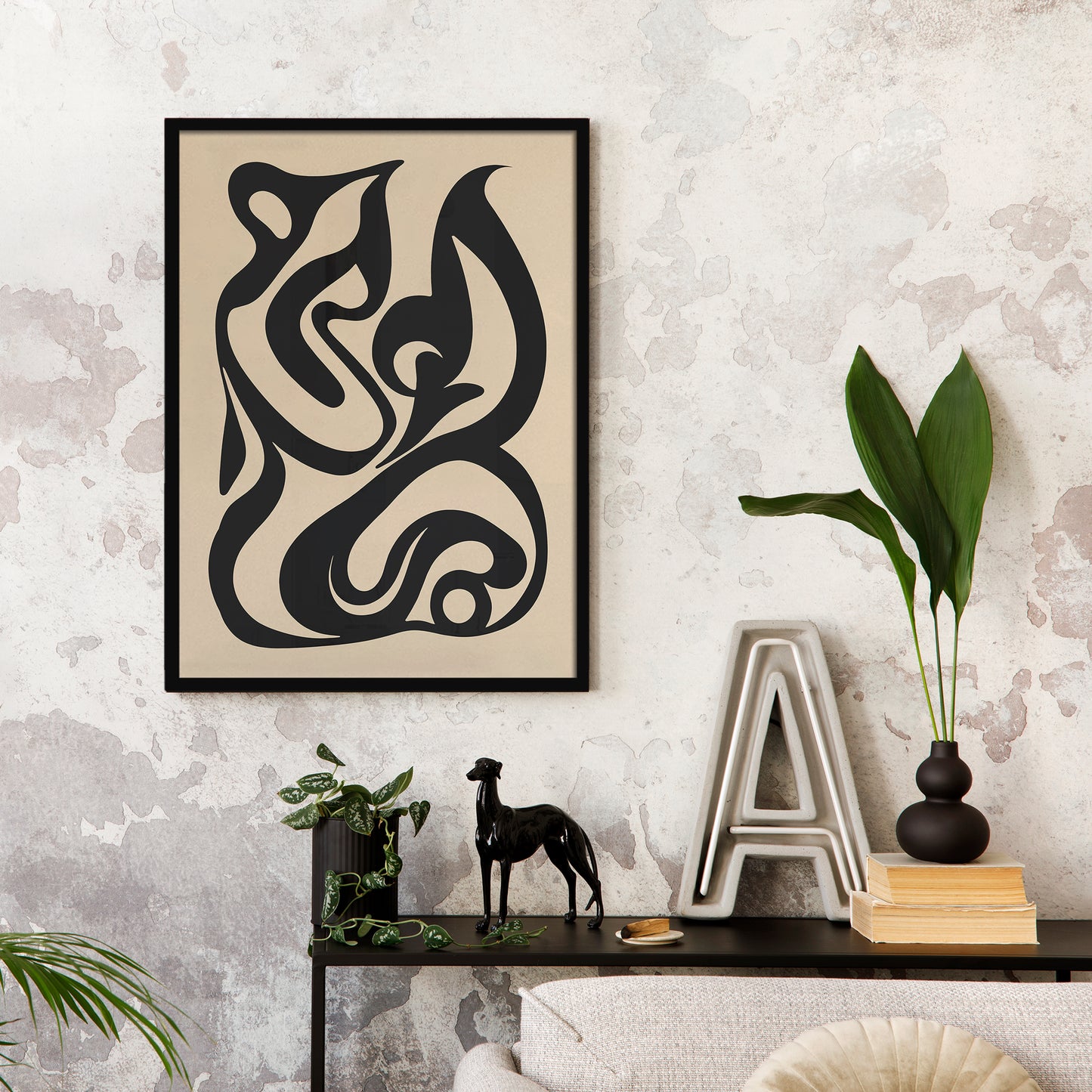 Black Abstract Shape Poster