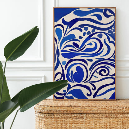 Indigo Abstract Painting Art Print