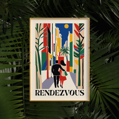 Rendezvous Mid Century Modern Poster