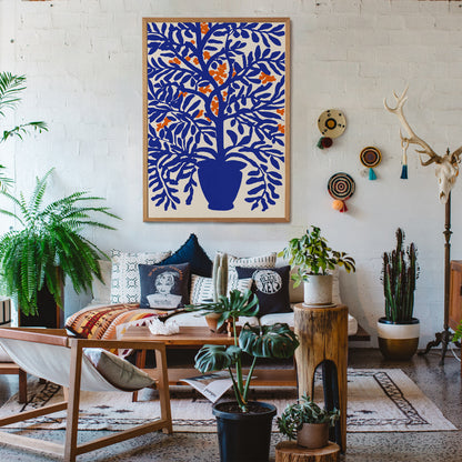 Indigo Blue House Plant Poster