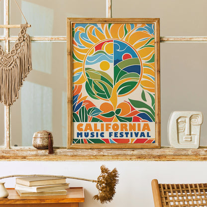 California Music Festival Colorful Poster 2025