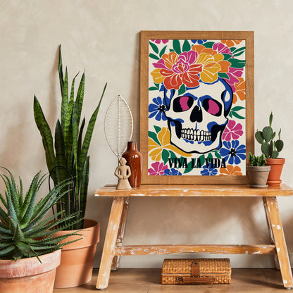 Viva La Vida Frida Skull Poster