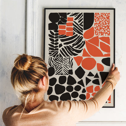 Mid Century Modern Abstract Cut Outs Print