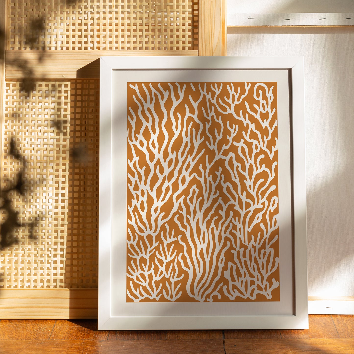 Set of 2 Boho Orange Corals Poster