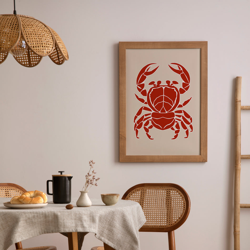 Retro Crab Seafood Poster