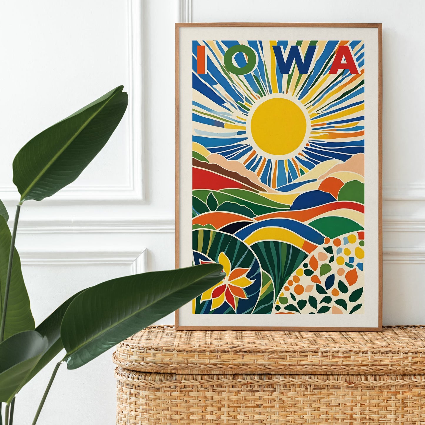 Iowa Landscape Poster - Colorful Travel Wall Art