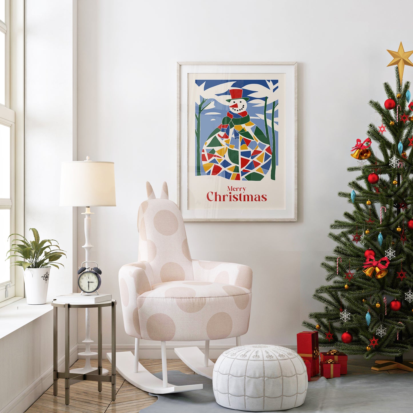 Merry Christmas Snowman Poster