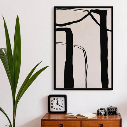 Set of 2 Black Modern Ink Drawing Posters - HypeSheriff