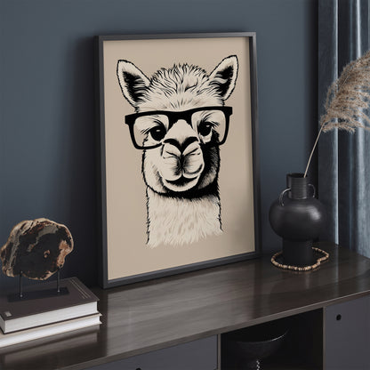 Alpaca with Glasses Poster