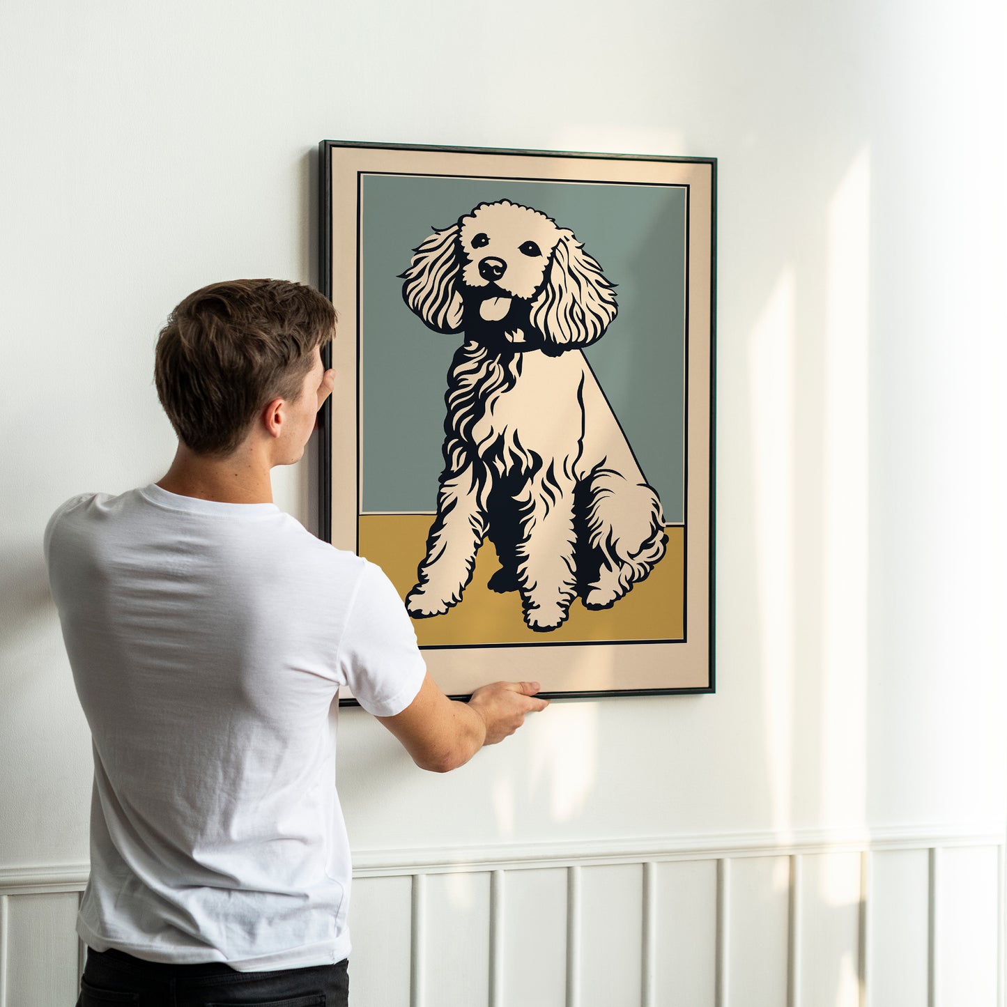 Retro Poodle Dog Poster
